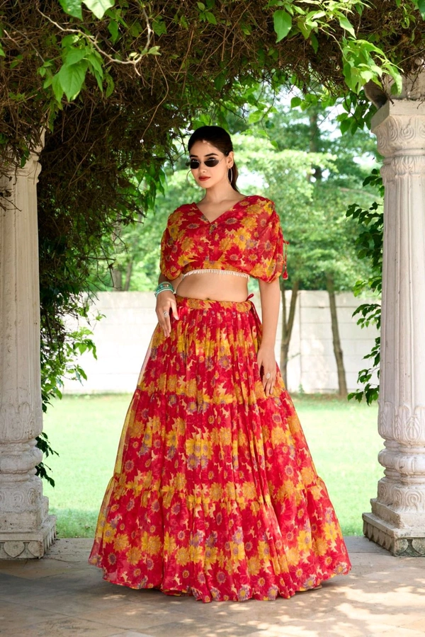 Antique Fashion 1 The chiffon floral print co ord set was the epitome of effortless elegance making her feel confident and beautiful  - colour 2