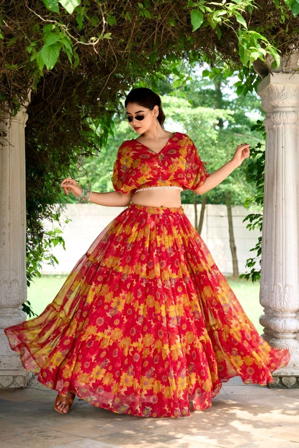 Antique Fashion 1 The chiffon floral print co ord set was the epitome of effortless elegance making her feel confident and beautiful  - colour 2