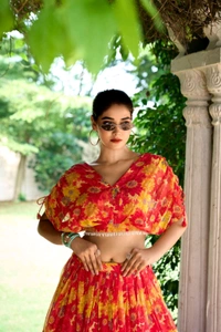 Antique Fashion 1 The chiffon floral print co ord set was the epitome of effortless elegance making her feel confident and beautiful  - colour 2