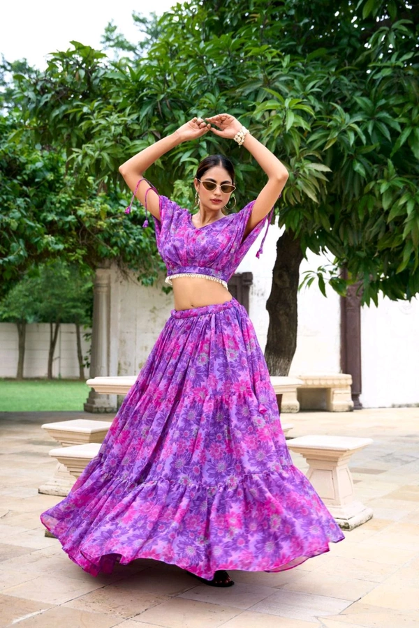 Antique Fashion 1 The chiffon floral print co ord set was the epitome of effortless elegance making her feel confident and beautiful  - colour 3