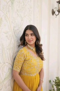 Antique Fashion 1 Designer Gown is luxury clothing Considered to be high quality Made by Zari Thread  Sequins Embroidery This is Made for Desirable Women's who deserve it - colour 2, L
