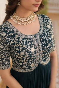 Antique Fashion 1 Designer Gown is luxury clothing Considered to be high quality Made by Zari Thread  Sequins Embroidery This is Made for Desirable Women's who deserve it - colour 3, XL