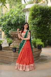 Antique Fashion 1 Experience the allure of Trending Cosmos Jequard Lehenga Choli With Russian silk Embroidered Dupatta. Discover the perfect fusion of elegance and grace shop now for a timeless appearance - colour 1