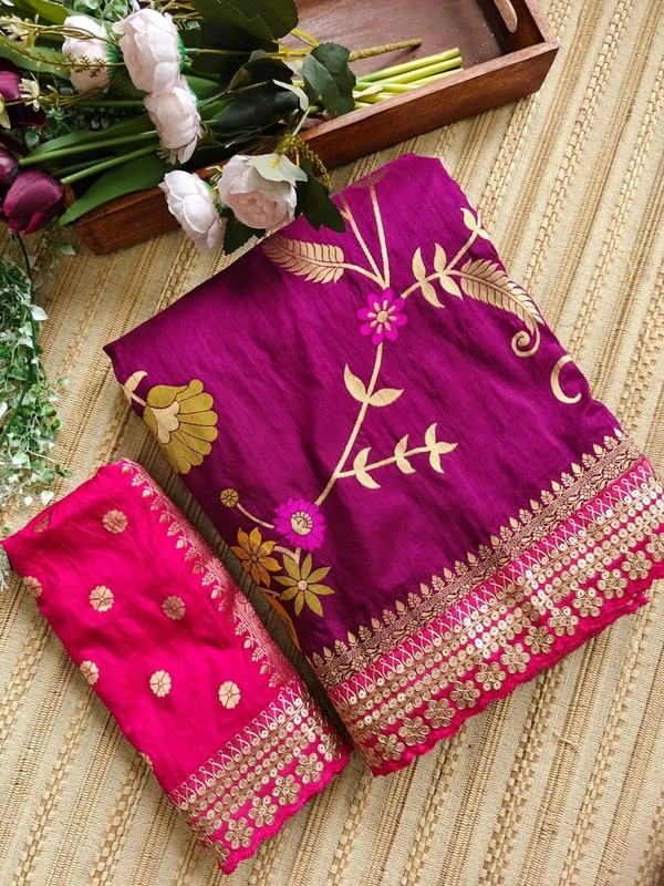 Antique Fashion 1 Exclusive elegant launch for fancy collection perfect for any function light weight banarsi   - colour 1