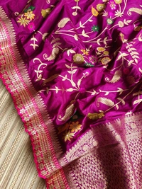 Antique Fashion 1 Exclusive elegant launch for fancy collection perfect for any function light weight banarsi   - colour 1