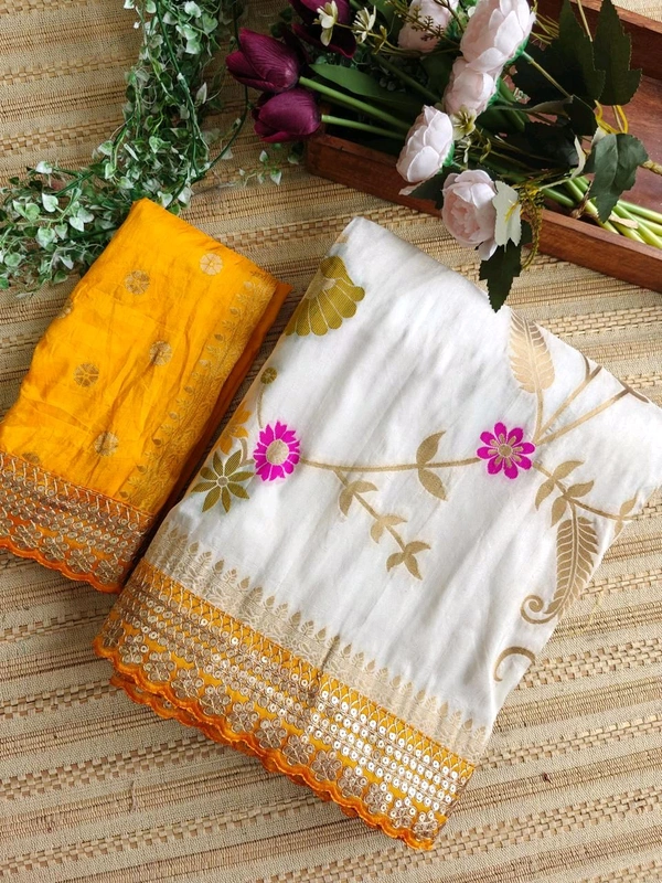 Antique Fashion 1 Exclusive elegant launch for fancy collection perfect for any function light weight banarsi   - colour 2