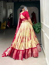 Antique Fashion 1 Elegance in every fold Shibori print Dola Silk lehenga - colour 1