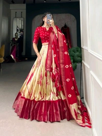 Antique Fashion 1 Elegance in every fold Shibori print Dola Silk lehenga - colour 1