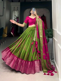 Antique Fashion 1 Elegance in every fold Shibori print Dola Silk lehenga - colour 3