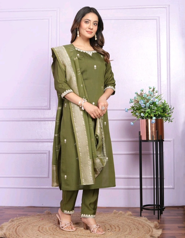 Antique Fashion 1 Kurti Pant Dupatta Set Collection  - colour 1, XL