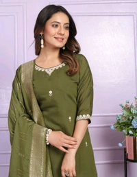 Antique Fashion 1 Kurti Pant Dupatta Set Collection  - colour 1, XXL