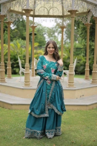 Antique Fashion 1 PREMIUM DESIGNER READYMADE KURTI PLAZOO DUPATTA COLLECTIONS - colour 1, M