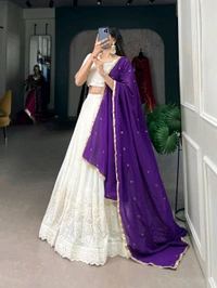 Antique Fashion 1 Wrapped in Lucknowi elegance shining with every step  - colour 1, Stitched Blouse