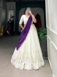 Antique Fashion 1 Wrapped in Lucknowi elegance shining with every step  - colour 1, Stitched Blouse