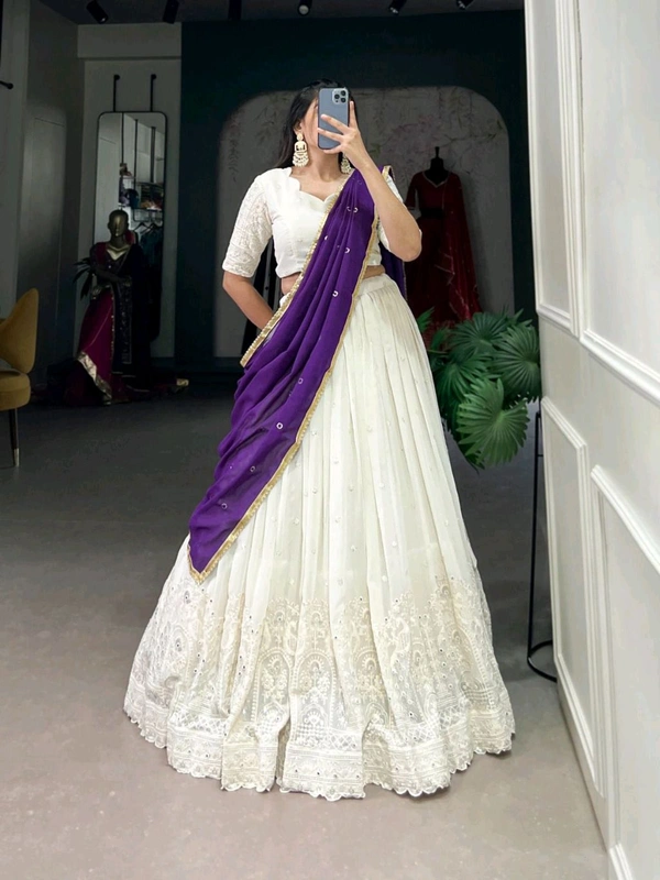 Antique Fashion 1 Wrapped in Lucknowi elegance shining with every step  - colour 1, Stitched Blouse
