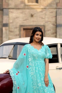 Antique Fashion 1 Premium Quality Resham Embroidery Suit Set With Dupatta And Pant      - S, colour 1