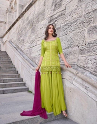 Antique Fashion 1 kurti plazo set  - colour 1, S