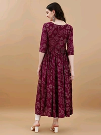 Antique Fashion 1 Bandhani Naira Kurta With Handmade Latkans   - Xs, colour 1