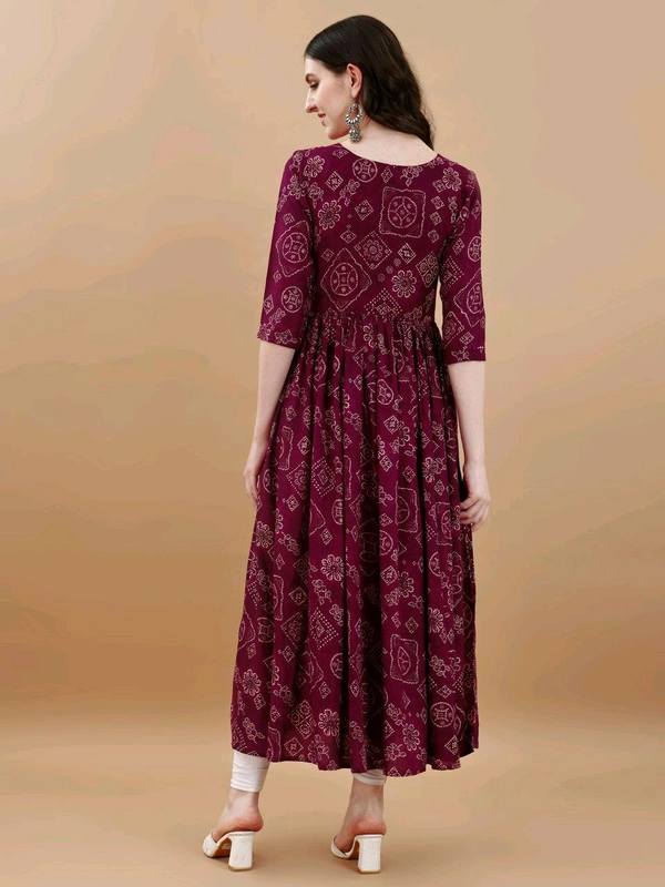 Antique Fashion 1 Bandhani Naira Kurta With Handmade Latkans   - Xs, colour 1