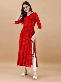 Antique Fashion 1 Bandhani Naira Kurta With Handmade Latkans   - M, colour 2