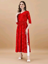 Antique Fashion 1 Bandhani Naira Kurta With Handmade Latkans   - XXL, colour 2