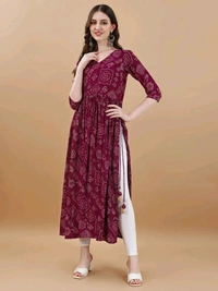 Antique Fashion 1 Bandhani Naira Kurta With Handmade Latkans   - Xs, colour 1