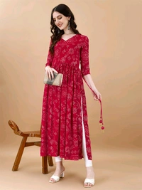 Antique Fashion 1 Bandhani Naira Kurta With Handmade Latkans   - Xs, colour 3
