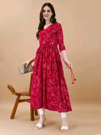 Antique Fashion 1 Bandhani Naira Kurta With Handmade Latkans   - Xs, colour 3