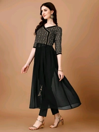 Antique Fashion 1 Foil Printed Angrakha Kurta With Duppta And Pant - colour 1, L