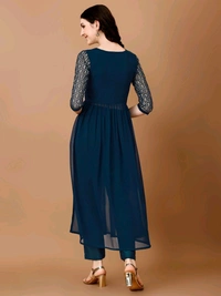 Antique Fashion 1 Foil Printed Angrakha Kurta With Duppta And Pant - colour 2, M