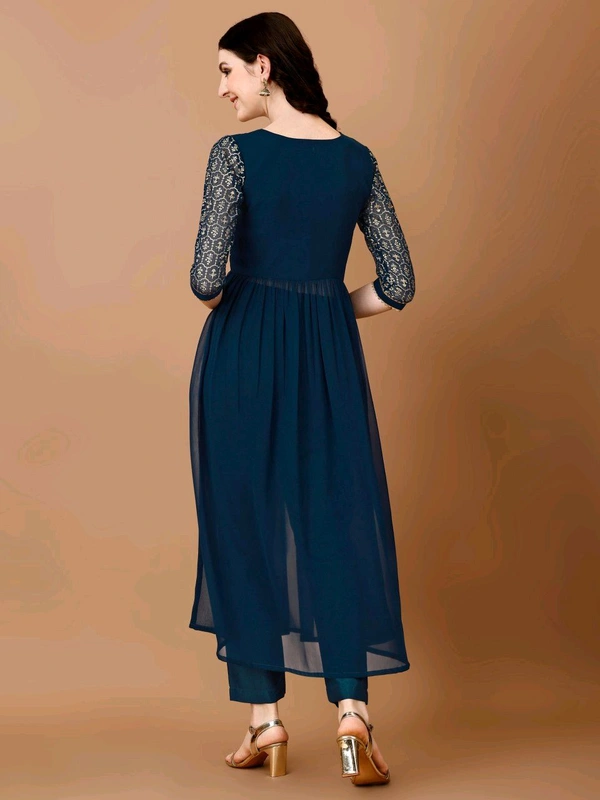 Antique Fashion 1 Foil Printed Angrakha Kurta With Duppta And Pant - colour 2, M