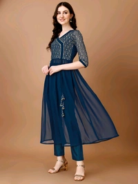 Antique Fashion 1 Foil Printed Angrakha Kurta With Duppta And Pant - colour 2, L