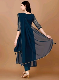 Antique Fashion 1 Foil Printed Angrakha Kurta With Duppta And Pant - colour 2, XL