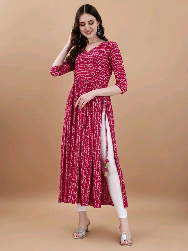 Antique Fashion 1 Bandhani Naira Kurta With Handmade Latkans      - colour 1, S