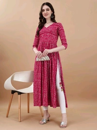 Antique Fashion 1 Bandhani Naira Kurta With Handmade Latkans      - colour 1, S