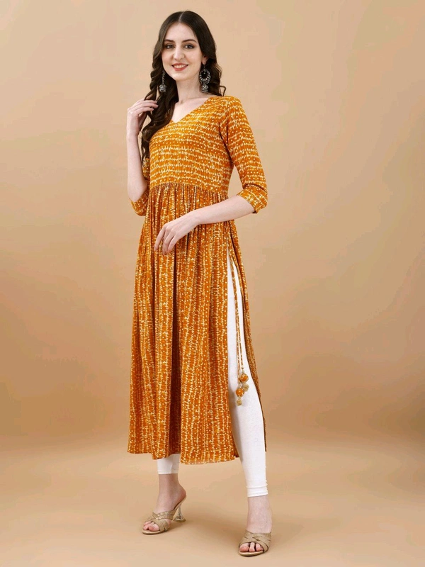 Antique Fashion 1 Bandhani Naira Kurta With Handmade Latkans      - colour 2, M