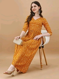 Antique Fashion 1 Bandhani Naira Kurta With Handmade Latkans      - colour 2, XXL
