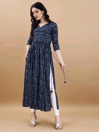 Antique Fashion 1 Bandhani Naira Kurta With Handmade Latkans      - colour 3, L