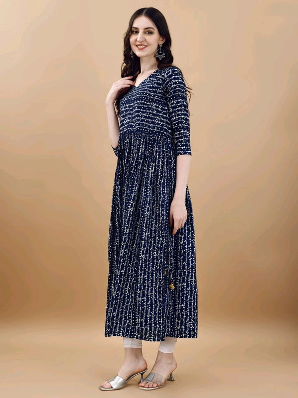 Antique Fashion 1 Bandhani Naira Kurta With Handmade Latkans      - colour 3, L