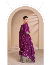Antique Fashion 1 FABRIC  PURE VISCOS JACQUARD SILK FRONT AND BACK EMBROIDERED WITH EMBROIDERED DUPATTA