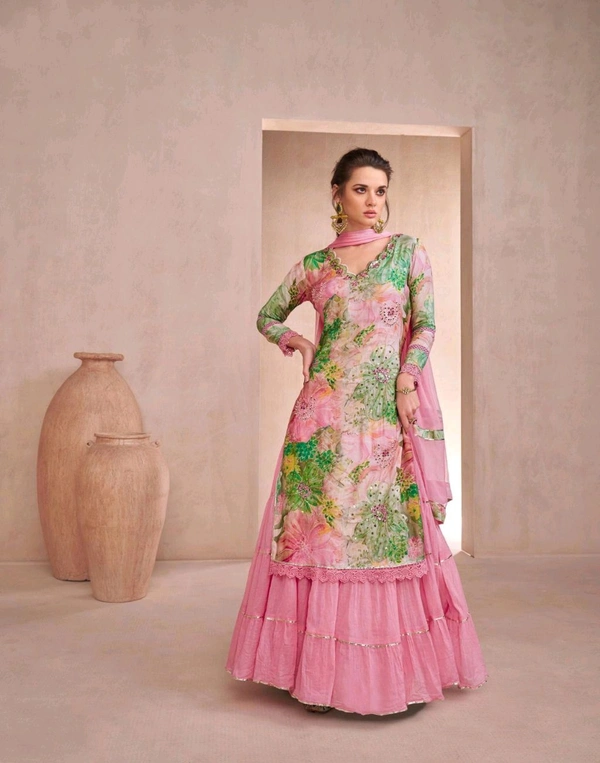 Antique Fashion 1 Designer Kurti Plazo  - M
