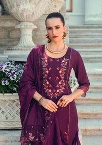 Antique Fashion 1 TOP Embriodary & Handwork on Viscose Silk Fabric with Daman, Sleeve work & Crosio Lace & Inner BOTTOM Pure Viscose Silk Pant with Bottom work & PocketDUPATTA Fancy Pattern Organza dupatta with WorkSIZES  M 38 L40 XL42 XXL 44 3XL 46NOTEINNER IN EVERY TOPPOCKET INSIDE EVERY PANT - L