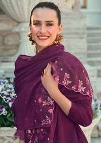 Antique Fashion 1 TOP Embriodary & Handwork on Viscose Silk Fabric with Daman, Sleeve work & Crosio Lace & Inner BOTTOM Pure Viscose Silk Pant with Bottom work & PocketDUPATTA Fancy Pattern Organza dupatta with WorkSIZES  M 38 L40 XL42 XXL 44 3XL 46NOTEINNER IN EVERY TOPPOCKET INSIDE EVERY PANT - L
