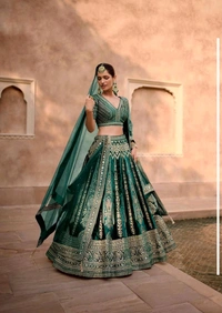 Antique Fashion 1 PURE VISCOS LYCRA CRYSTAL SILK WITH HANDWORK BLOUSE AND TALE CUT FULL LENGTH DUPATTA FRONT AND BACK EMBROIDERED WITH CANCAN 
