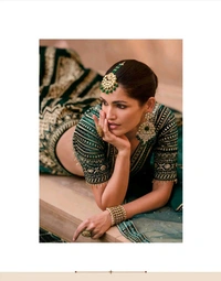 Antique Fashion 1 PURE VISCOS LYCRA CRYSTAL SILK WITH HANDWORK BLOUSE AND TALE CUT FULL LENGTH DUPATTA FRONT AND BACK EMBROIDERED WITH CANCAN 