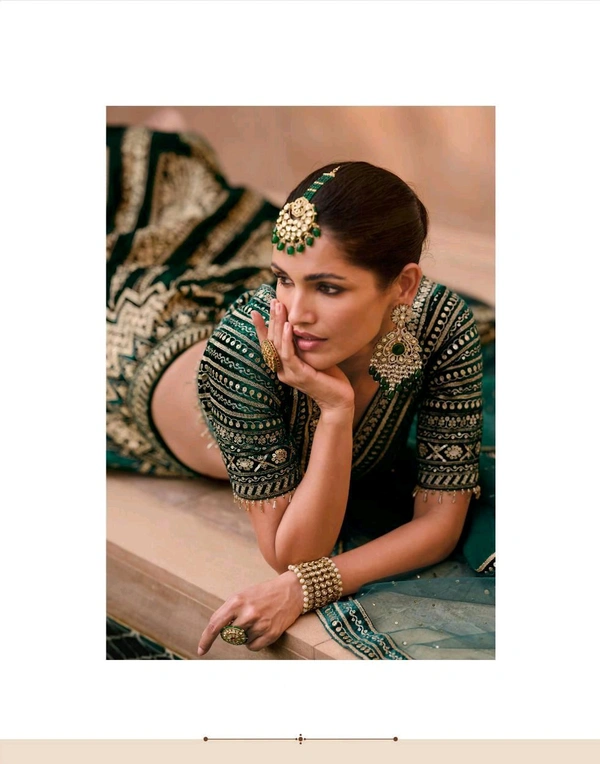 Antique Fashion 1 PURE VISCOS LYCRA CRYSTAL SILK WITH HANDWORK BLOUSE AND TALE CUT FULL LENGTH DUPATTA FRONT AND BACK EMBROIDERED WITH CANCAN 