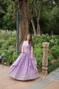 Antique Fashion 1 Introducing The Jequard Lehenga Crafted On Delicate Viscose Dayble Jequard Fabric  Adorned With Intricate Sequins Embroidered Work this ensemble is the Epitome of Elegance and Refinement. Elevate your style with a touch of sophistication  - colour 2