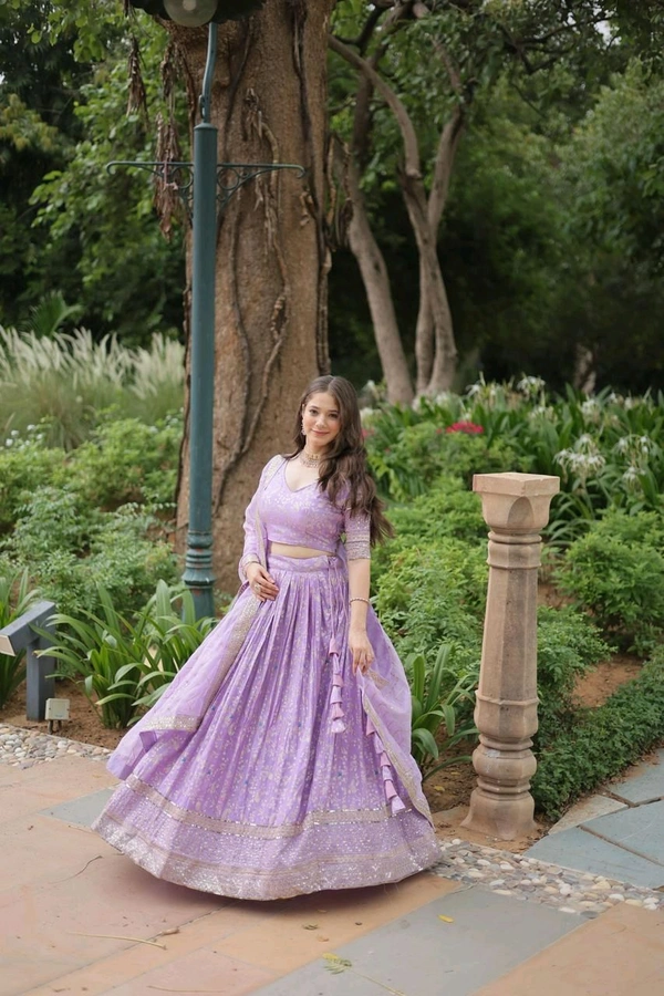 Antique Fashion 1 Introducing The Jequard Lehenga Crafted On Delicate Viscose Dayble Jequard Fabric  Adorned With Intricate Sequins Embroidered Work this ensemble is the Epitome of Elegance and Refinement. Elevate your style with a touch of sophistication  - colour 2