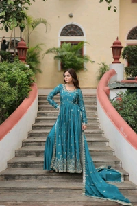 Antique Fashion 1 Get ready to shine with these stunning outfit Made from Chinon And Sequins Embroidered Work. Discover the perfect ensemble to add a touch of glamour to your wardrobe and stand out from the crowd - colour 2, XL