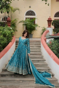 Antique Fashion 1 Get ready to shine with these stunning outfit Made from Chinon And Sequins Embroidered Work. Discover the perfect ensemble to add a touch of glamour to your wardrobe and stand out from the crowd - colour 2, XL